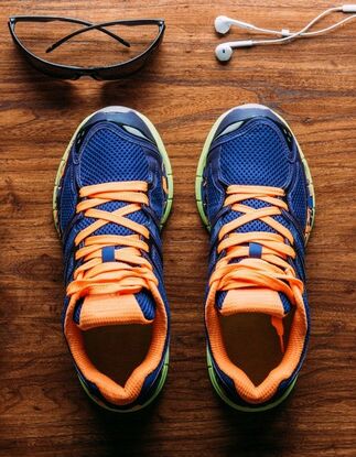 Paire de chaussures de running vue du dessus